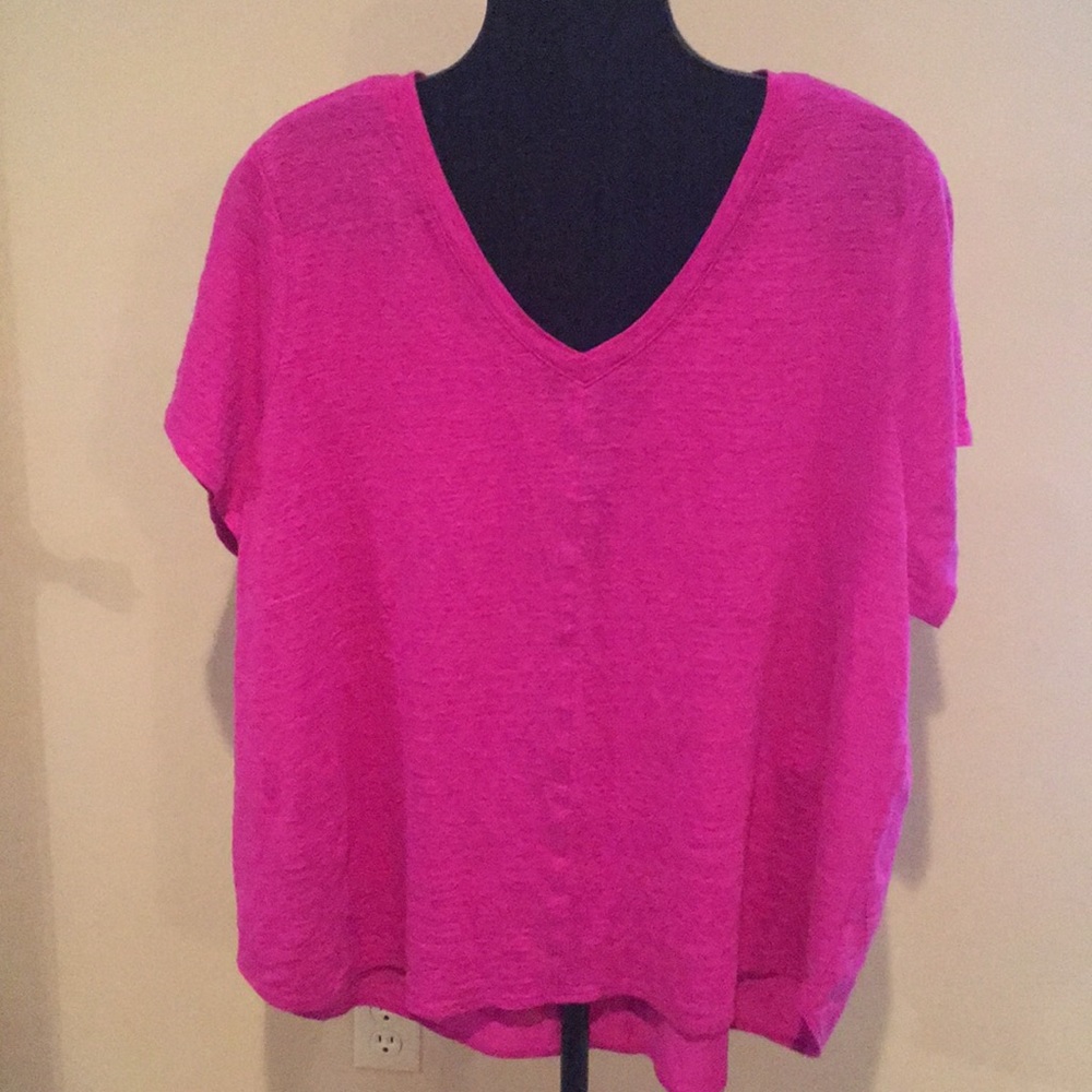 Fuchsia linen shirt